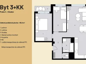 Prodej bytu 3+kk, Praha - Chodov, Bohúňova, 68 m2