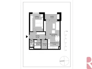 Pronájem bytu 2+kk, Praha - Modřany, Kolmanova, 52 m2