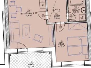 Prodej bytu 2+kk, Brno, Chvalovka, 46 m2