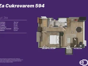 Prodej bytu 2+kk, Cerhenice, Za Cukrovarem, 60 m2