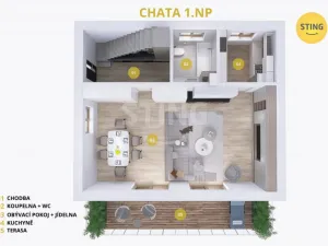 Prodej historického objektu, Unhošť, Dědkův mlýn, 72 m2
