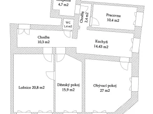 Prodej bytu 4+1, Brno, Husovická, 106 m2