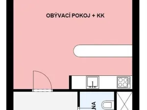 Pronájem bytu 1+kk, Brno, Vlkova, 32 m2