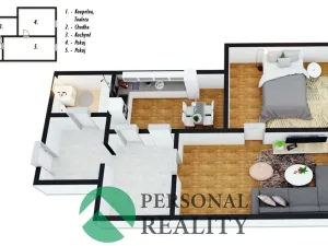 Pronájem bytu 2+1, Pardubice, Zelenobranská, 54 m2