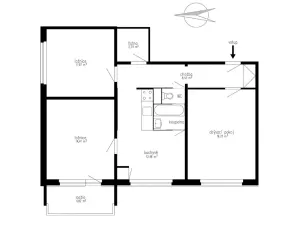Pronájem bytu 3+1, Otrokovice, Na Uličce, 72 m2