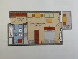 Pronájem bytu 2+kk, Praha - Dolní Měcholupy, Honzíkova, 41 m2