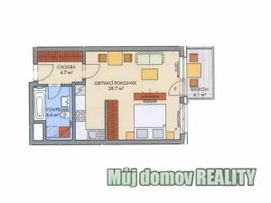 Pronájem bytu 1+kk, Praha - Dolní Měcholupy, Honzíkova, 41 m2