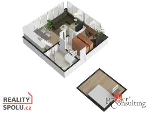 Pronájem bytu 1+kk, Světice, K Dálnici, 42 m2