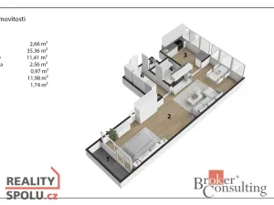 Pronájem bytu 2+kk, 68 m2