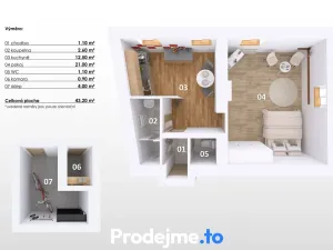 Prodej bytu 1+1, Znojmo, Třebízského, 38 m2