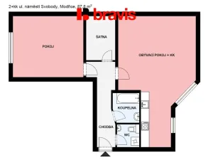 Pronájem bytu 2+kk, Modřice, náměstí Svobody, 87 m2