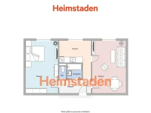 Pronájem bytu 2+1, Orlová - Poruba, Slezská, 48 m2