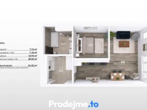 Prodej bytu 2+kk, Znojmo, Kosmákova, 60 m2