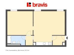 Pronájem bytu 2+kk, Brno - Zábrdovice, Auerswaldova, 68 m2