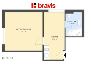 Pronájem bytu 1+1, Popůvky, Chaloupky, 36 m2