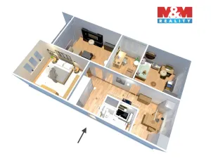 Pronájem bytu 4+1, Jirkov, Krušnohorská, 79 m2