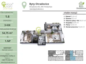 Prodej bytu 3+kk, Skorkov - Otradovice, 55 m2