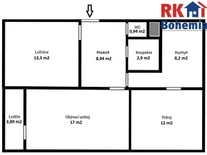 Prodej bytu 3+1, Pečky, V Horkách, 63 m2