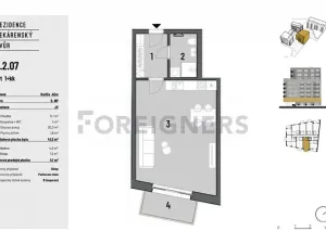 Pronájem bytu 1+kk, Brno, Bratislavská, 41 m2