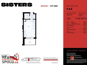 Prodej bytu 1+kk, Plzeň - Jižní Předměstí, náměstí Českých bratří, 35 m2