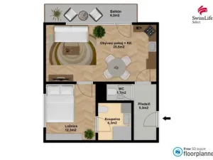 Prodej bytu 2+kk, Praha - Hloubětín, Nepelova, 51 m2