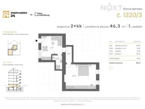 Prodej bytu 2+kk, Praha - Vinohrady, Velehradská, 43 m2