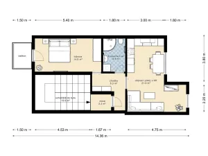 Pronájem bytu 2+kk, České Budějovice - České Budějovice 3, B. Smetany, 47 m2