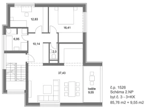 Pronájem bytu 3+kk, Mladá Boleslav - Mladá Boleslav III, Vondřichova, 86 m2