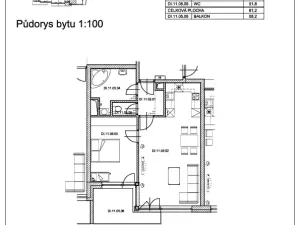 Pronájem bytu 2+kk, Pardubice, Pod Vinicí, 61 m2