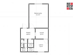 Pronájem bytu 2+1, Kutná Hora - Hlouška, Nerudova, 48 m2