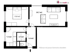 Prodej bytu 2+1, Kaplice, Omlenická, 52 m2