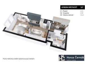 Pronájem bytu 1+kk, Brno, 35 m2