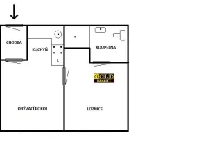 Pronájem bytu 1+1, Železnice, Tyršova, 33 m2