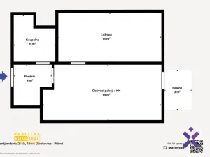 Pronájem bytu 2+kk, Otrokovice - Kvítkovice, Příčná, 44 m2