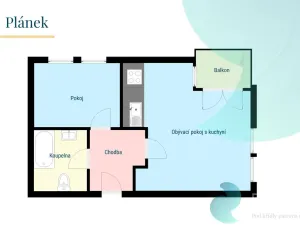 Pronájem bytu 2+kk, České Budějovice, Hálkova, 45 m2