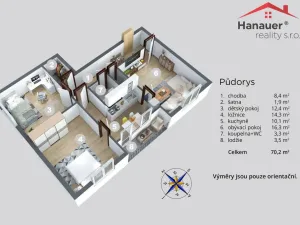 Prodej bytu 3+1, Děčín - Děčín VI-Letná, Weberova, 67 m2