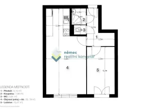 Pronájem bytu 2+kk, Praha - Braník, Ke Krči, 42 m2