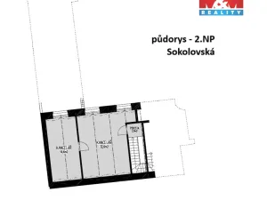 Pronájem kanceláře, Praha - Karlín, Sokolovská, 174 m2