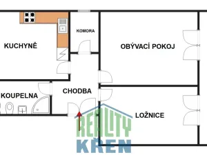 Pronájem bytu 2+1, Roztoky, Tyršovo nám., 65 m2
