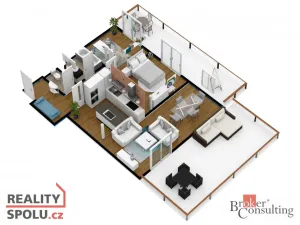 Pronájem bytu 3+kk, Praha - Řeporyje, Wiesenthalova, 76 m2