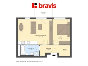 Pronájem bytu 3+kk, Brno - Královo Pole, Košinova, 50 m2