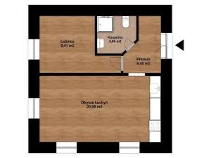 Prodej bytu 2+kk, Hostinné, Dolní brána, 38 m2