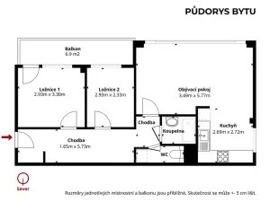 Pronájem bytu 3+kk, Praha - Krč, Kukučínova, 61 m2