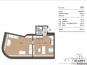 Pronájem bytu 2+kk, Brno, Vlhká, 56 m2