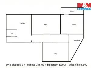 Prodej bytu 3+1, Frýdek-Místek - Místek, Foerstrova, 78 m2