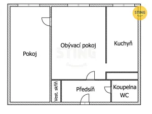 Prodej bytu 2+1, Ostrava - Zábřeh, 46 m2