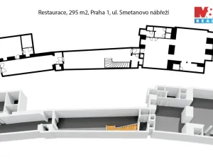 Pronájem restaurace, Praha - Staré Město, Smetanovo nábřeží, 295 m2
