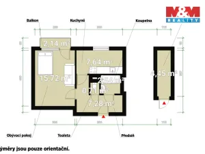 Pronájem bytu 1+1, Plzeň - Lobzy, Revoluční, 34 m2