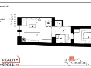 Prodej bytu 2+kk, Praha - Žižkov, Hartigova, 55 m2