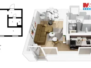 Prodej bytu 1+kk, Kladno - Kročehlavy, Vitry, 26 m2